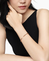 Classic Cablespira® Bracelet in 18K Rose Gold with Morganite and Diamonds, 3mm